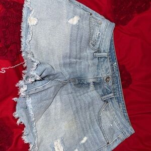 Natural Reflections Light Blue Distressed Jean Shorts
